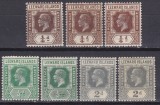 DB1 Leeward Insule 1921 George V 7 v. variante MH cu sarniera