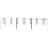 vidaXL Gard de grădină cu v&acirc;rf tip suliță din oțel, 537x80 cm, negru 277604