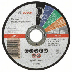 Disc de taiere drept Rapido Multi Construction ACS 46 V BF, 125x22.23x1.6mm Bosch
