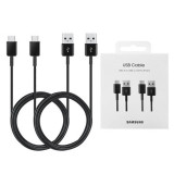 Cumpara ieftin Samsung (2 Pack) Original Cablu de date (EP-DG930MBEGWW) USB-A to Type-C 2A, 480Mbps, 1.5m Negru (Blister Packing)