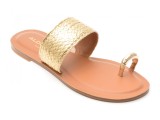 Cumpara ieftin Papuci ALDO aurii, BEACH WALK 711, din piele ecologica