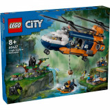 LEGO CITY ELICOPTERUL UNUI EXPLORATOR AL JUNGLEI LA TABARA DE BAZA 60437 SuperHeroes ToysZone