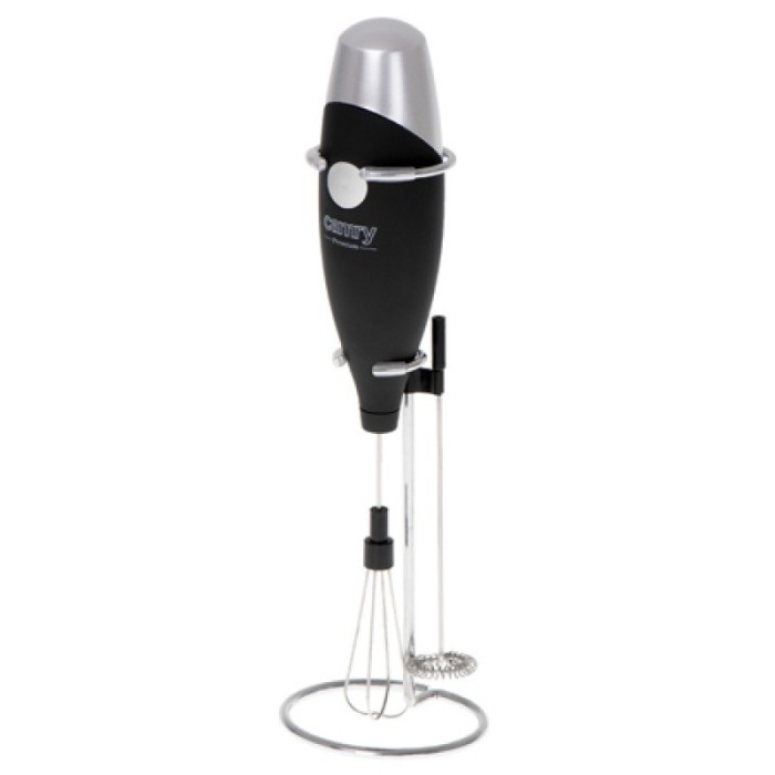 Mixer de lapte Camry, include un suport pentru mixer si un batator de oua din inox, Negru