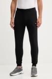 Puma pantaloni de trening din bumbac culoarea negru, cu imprimeu, 688277