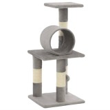 Cumpara ieftin Ansamblu pentru pisici, stalpi din funie de sisal, 65 cm, gri