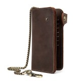 Cumpara ieftin Portofel dama, BUSY LDY&amp;GTM&reg; Rock, piele naturala premium, compartiment smartphone, multiple sloturi, fermoar monede, maro