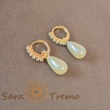 Cercei eleganti pentru femei stilate, cu perla eco si cristale zirconia