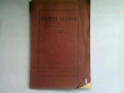 Revista clasica Orpheus Favonius tom. III. NR.1-2 1931 - N. I. Herescu foto