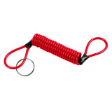 Cablu spiralat din otel Safety Reminder - 150cm - Rosu Garage AutoRide