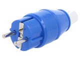 Conector alimentare AC tată 2P PE 250VAC 16A albastru WEIPU