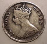 J.283 HONG KONG COLONIE BRITANICA VICTORIA 10 CENTS 1889 ARGINT