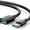 CABLU USB Ugreen prelungitor, &quot;US129&quot; USB 3.0 (T) la USB 3.0 (M), conectori auriti, 2m, negru, &quot;10373&quot; (timbru verde 0.18 lei) - 6957303813735
