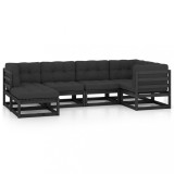 vidaXL Set mobilier de grădină cu perne, 6 piese, lemn masiv pin