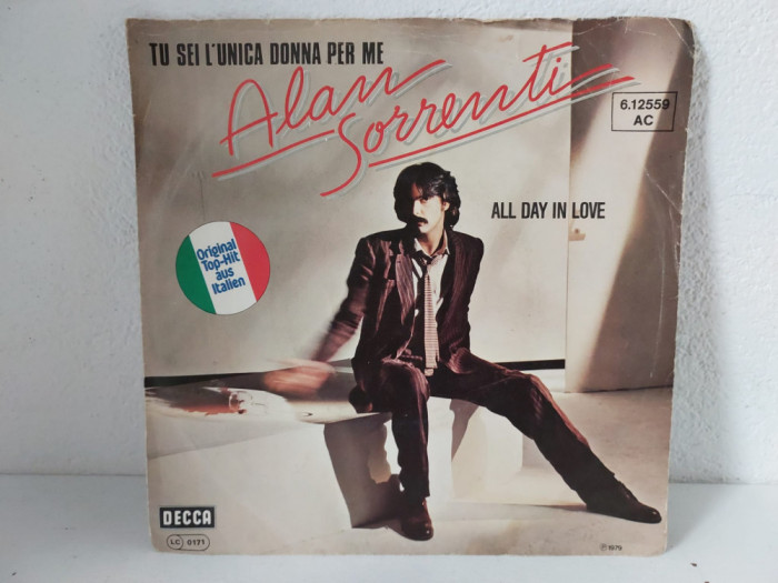 Alan Sorrenti -Tu Sei L&#039;Unica Donna Per Me, vinil 7&quot; 45 rpm