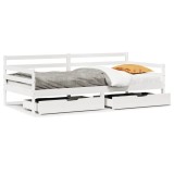 Cumpara ieftin Pat de zi cu sertare, alb, 90x190 cm, lemn masiv pin