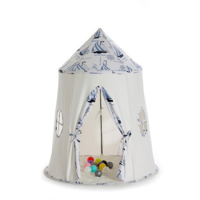 Cort joaca copii stil Teepee Tent XXL Sailing BathVision, 110x110x146 Albastru foto