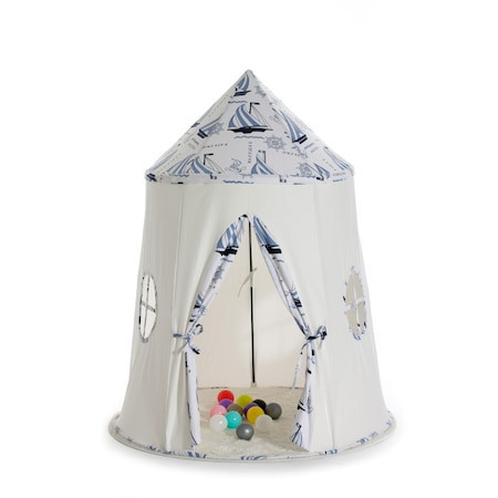 Cort joaca copii stil Teepee Tent XXL Sailing BathVision, 110x110x146 Albastru