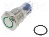 Intrerupator anti-vandalism, ON-(ON), &amp;Oslash;16.2mm, BULGIN, MP0045/1D2GN220S foto