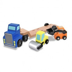 Camion Transportor Melissa &amp;amp; Doug cu Platforma cu Utilaje de Constructii foto