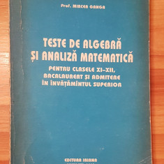 Teste de algebra si analiza matematica clasele XI-XII de Mircea Ganga