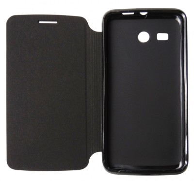 Husa tip carte cu stand neagra (cu decupaj casca) pentru Huawei Ascend Y511 foto