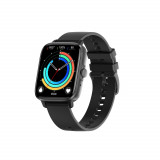 Ceas smartwatch MaGeCa&reg; DT102, ecran IPS 1.9 inch, compatibil IOS/Android, Bluetooth 5.0, NFC, notificari, ritm cardiac, pentru femei si barbati, negr