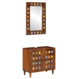 vidaXL Set de mobilier pentru baie 2 pcs castan Lemn de mango solid 3310090