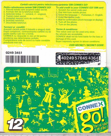 bnk card Romania - Connex - reincarcare Go! 12 - RO-CON-REF-0021C