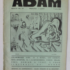 ADAM , REVISTA , redactor I. LUDO , NR. 39 , 1931