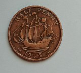 M3 C50 - Moneda foarte veche - Anglia - Half penny - 1943