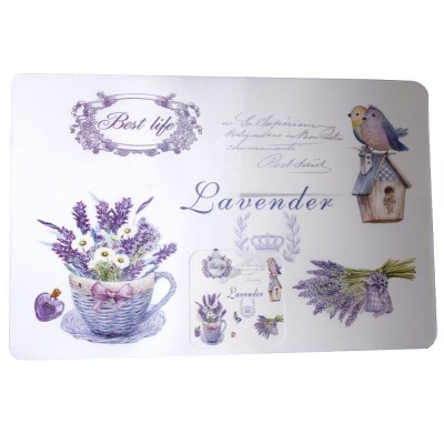 Set suport pahar si farfurie pentru servirea mesei, model Pufo Best Lavanda, 6 bucati foto