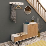 Cumpara ieftin Dulap Pantofi FİJEL Oak-Alb