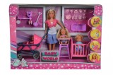 Set Papusa Steffi Cu 3 Bebelusi Si Accesorii, Steffi Love