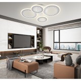 Cumpara ieftin Lustra LED 142W, cercuri cu margele, telecomanda wifi 2.4G, lumina/rece/calda/neutra, intensitate reglabila