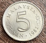 C50 - Moneda foarte veche - Malaezia - 5 sen - 1982