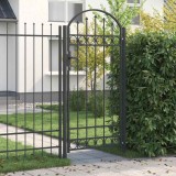 Poartă de gard Gri 100 x 250 cm Oțel vopsit &icirc;n pulbere