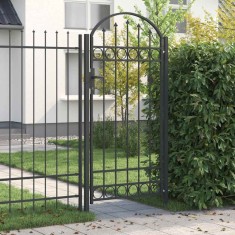 Poartă de gard Gri 100 x 250 cm Oțel vopsit &icirc;n pulbere
