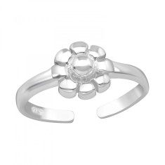 Inel de picior argint, Floare, Reglabil, A4S4847