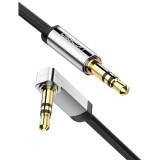 Cumpara ieftin Cablu Audio Angled Flat Jack 3.5mm Ugreen 0.5m Negru