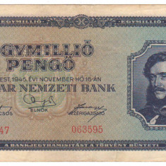 SV * Ungaria 1000000 PENGHEI / EGYMILLIO PENGO 1945 * +/- XF