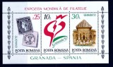 RO 1992 LP 1283 &quot;Expo. Fila. Granada &#039;92&quot; , colita 272 , MNH, Nestampilat