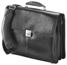 Geanta laptop Falcon Leather Briefcase 16inch (Neagra) foto