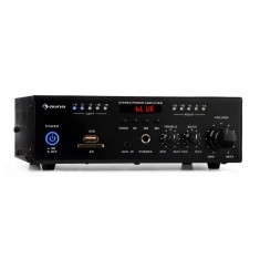 Auna AMP3 BT, mini amplificator stereo, bluetooth, telecomanda, negru foto