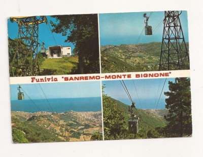 FA4 -Carte Postala- ITALIA - Funivia, Sanremo - Monte Bignone, circulata foto