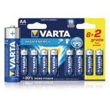 Baterii alcaline Varta LR06 (AA), 8 bucati