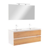 Mobilier complet de baie Vario Forte 120, stejar alb