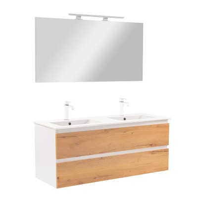 Mobilier complet de baie Vario Forte 120, stejar alb foto