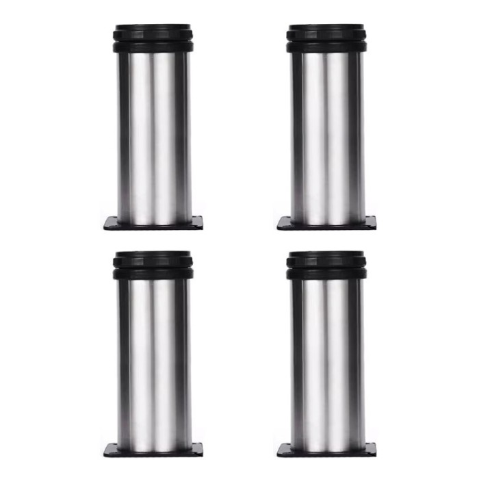 Picior din inox pentru pat, &Oslash; 51 mm x 15 cm, 4 buc / set