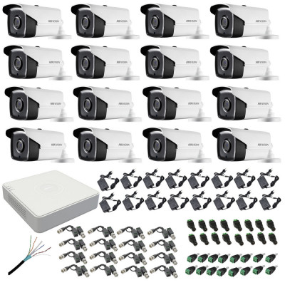 Sistem supraveghere Hikvision cu 16 camere video, 2MP Turbo HD, IR 40m SafetyGuard Surveillance foto