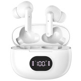 Cumpara ieftin Casti wireless EVO M9 Max, Bluetooth 5.4, Bass, Dock cu afisaj, USB-C, White